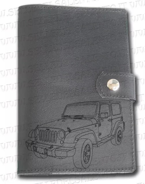 PORTADOCUMENTI PORTALIBRETTO PELLE auto Libro Leather Jeep Wrangler EUR  20,00 - PicClick IT
