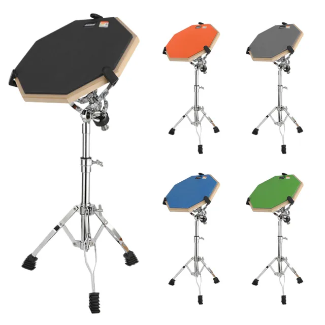 12-Inch Drum Pad Stand Kit Double Sided Drum Pad and Stand Set for Beginner