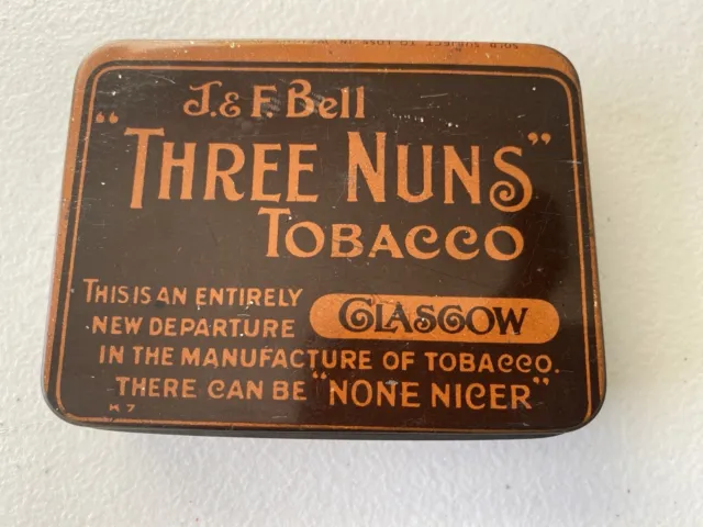 Vintage "Three Nuns" (original) Glasgow Tobacco Tin - J&F Bell.
