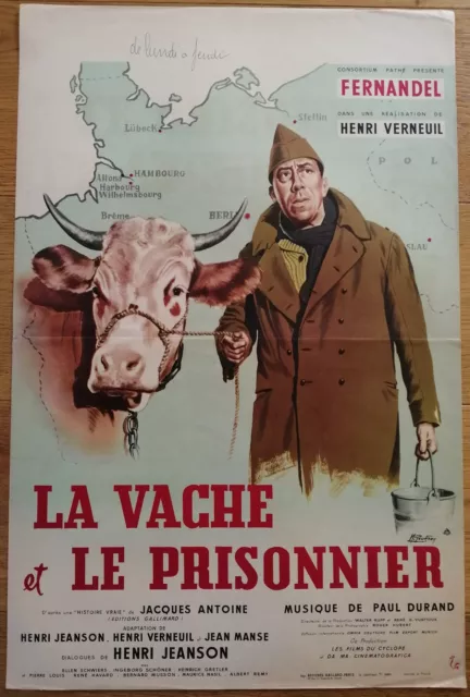 VACHE ET LE PRISONNIER fernandel affiche cinema originale 40x60 cm '59