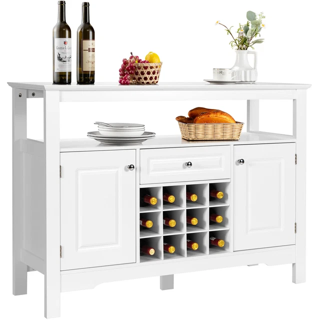 COSTWAY STORAGE BUFFET Sideboard Table Kitchen Sever Wine Rack