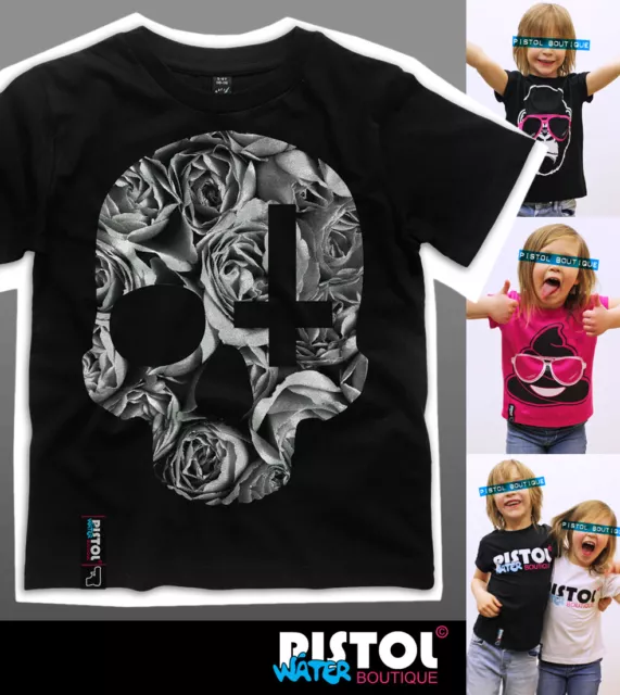 Acqua Pistol Boutique Bambini Unisex Bambini Bambine Rose Teschio Croce T-Shirt