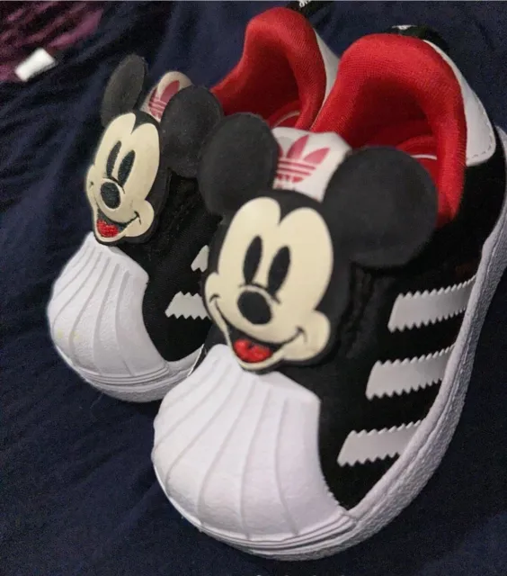 Adidas Disney Superstar 360 I Mickey Mouse Toddlers Shoes Black-White-Red Q46305