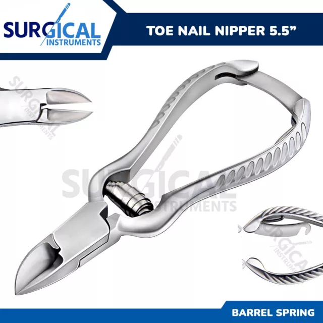 Toe Nail Nipper Clipper Cutter Stainless Steel Double Spring 5.5" German Grade