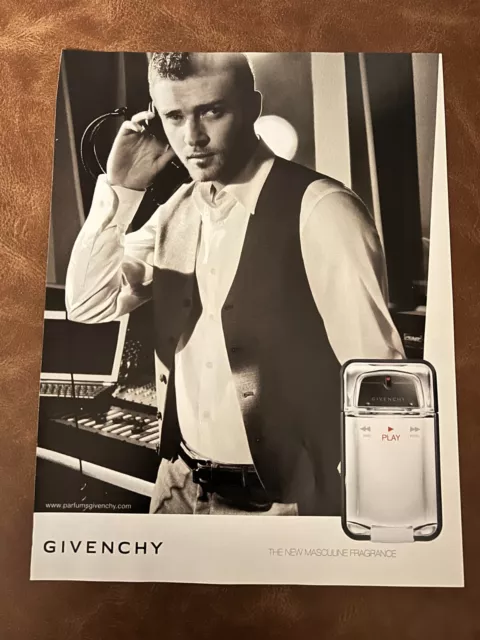 JUSTIN TIMBERLAKE | 2008 Q Magazine GIVENCHY advert | Collectible original