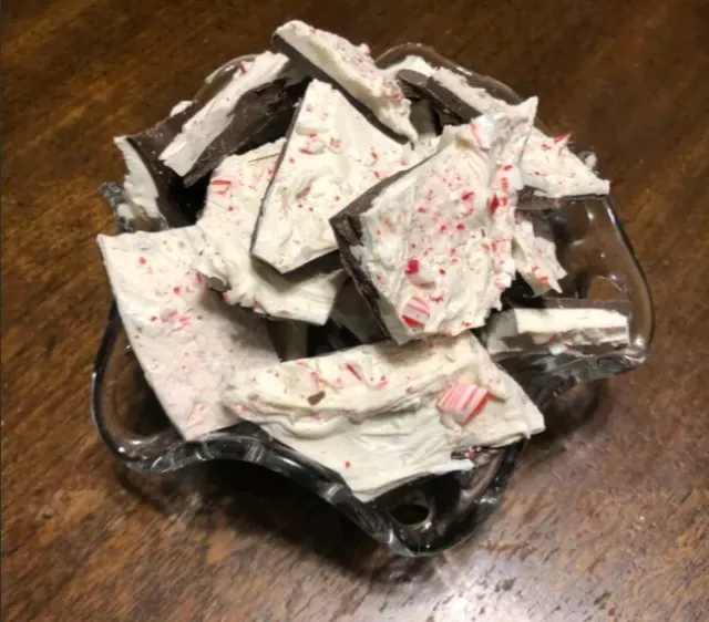 Homemade Peppermint Bark Chocolate Candy Cane Traditional Treat 1 lb FREE SHIP