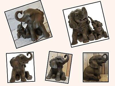 Elephant Ornament Leonardo Collection - Mother & Baby Calf, Extra Large, Sitting