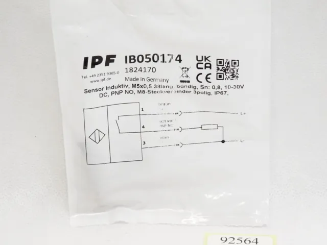 Ipf Electronique Capteur Inductive IB050174 / Neuf Emballage D'Origine