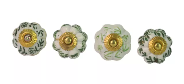 Lot Of 4 Ceramic Hand Painted Flower Design Furniture Knobs Table Knob i24-232