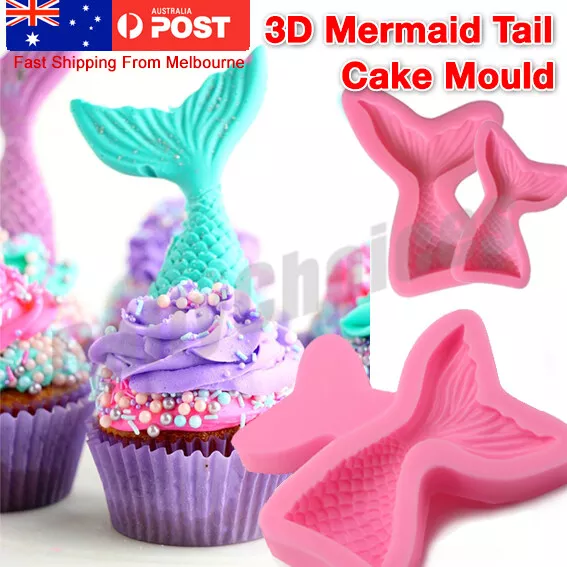 3D Mermaid Tail Mold Scale Silicone Fondant Cake Mould Decor Sugar Choco Jelly