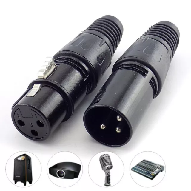 Microphone Audio 3Pin XLR Female to RCA Male Plug Connector Adapter mic cable