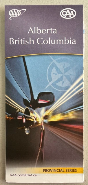 New AAA ALBERTA BRITISH COLUMBIA Canada ROAD MAP   Provincial Highway  CAA  2021