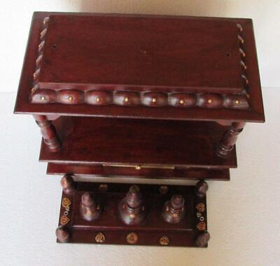 Rajasthani Ethnic Handcrafted Wooden Pooja Mandir Of Brown Colour, (15"x8"x18") 3