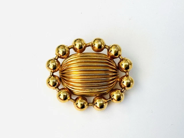 Broche Vintage Claude Montana Métal Doré - Logo Authentique, Unisexe