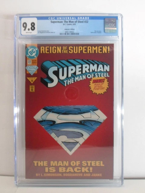 Superman: The Man Of Steel 22 - "Reign Of The Supermen" Begins - CGC Graded 9.8