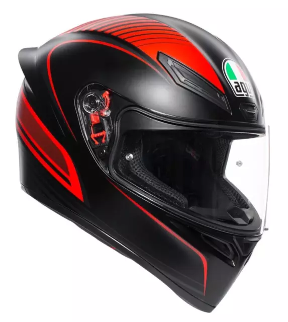 Agv K-1 K1 Warm Up tg XS 53-54 cm nero rosso opaco pinlock ready