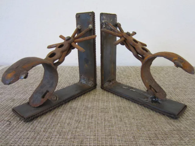 Pair Of, Western, Hand Forged, Cowboy's Spurs Bookends