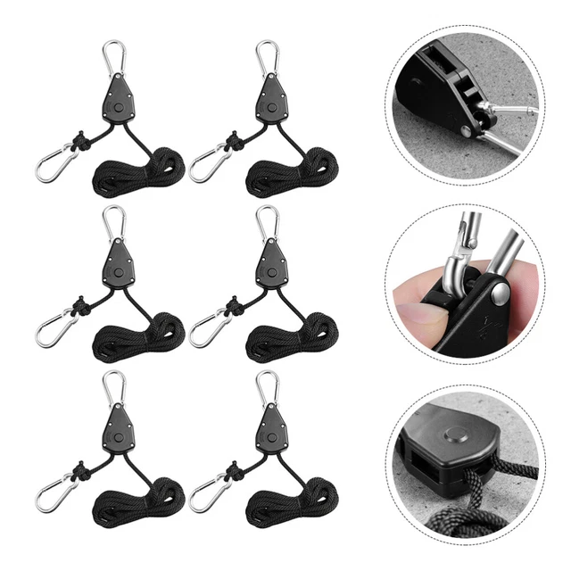 6 Stück Grow Light Hangers Grow Lamp Ropes Verstellbare Seile Lifting Hook Seile