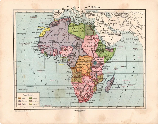 CARTA GEOGRAFICA ANTICA AFRICA IN EPOCA COLONIALE 1936 Antique Map EUR carta-geografica-antica-africa-in-epoca-coloniale-1936-antique-map-eur