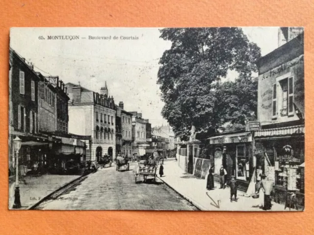 Carte Postale Ancienne 1900 MONTLUÇON Allier BOULEVARD de COURTAIS
