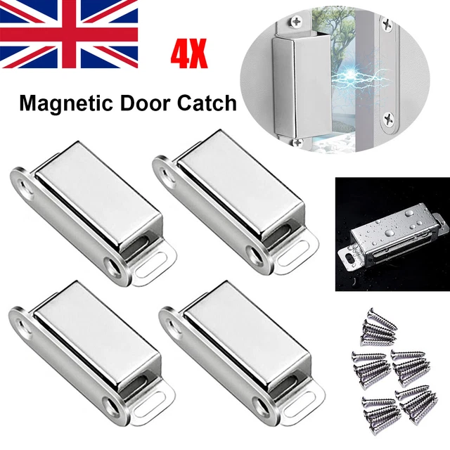 4X STAINLESS Door Catch Heavy Duty Strong Cupboard