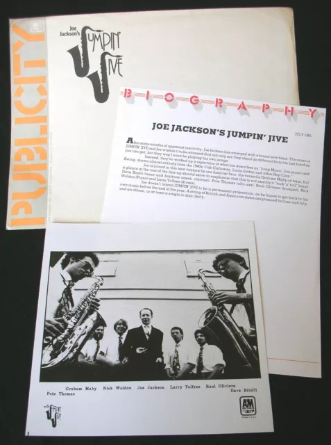 JOE JACKSON Jumpin' Jive Original Press Kit 1981 Mint- 1 Photo Plus Press Info!