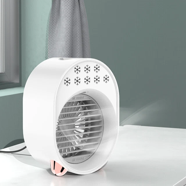 Desktop Fan with Light Effect Multi-purpose Desk Spray Fan Portable