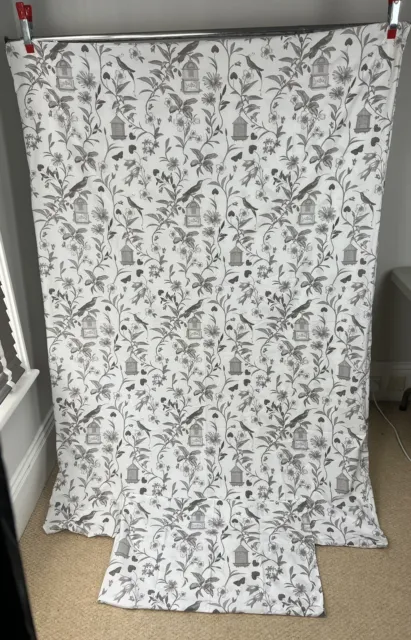marks and spencer grey floral and birds on white single duvet cover set Used VGC