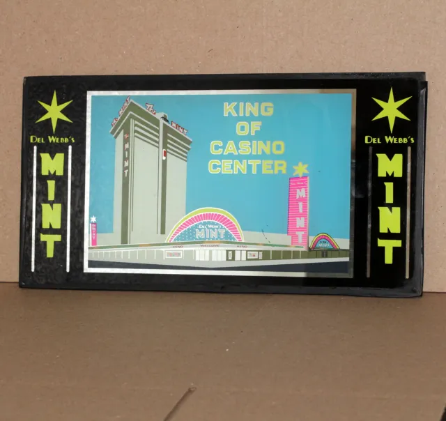 VINTAGE DEL WEBB'S MINT CASINO SLOT MACHINE GLASS Arcade Sign Las Vegas Gambling