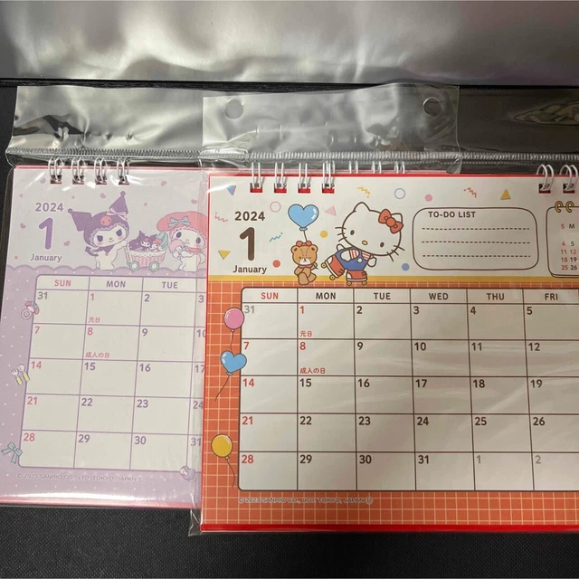 MY MELODY AND Kuromi Hello Kitty desk calendar 2024,January to December