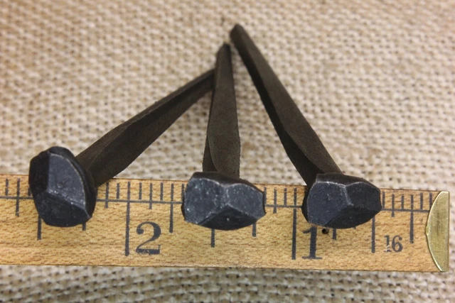 3" Rose head 20 nails antique square wrought iron vintage Spikes Decorative look 3