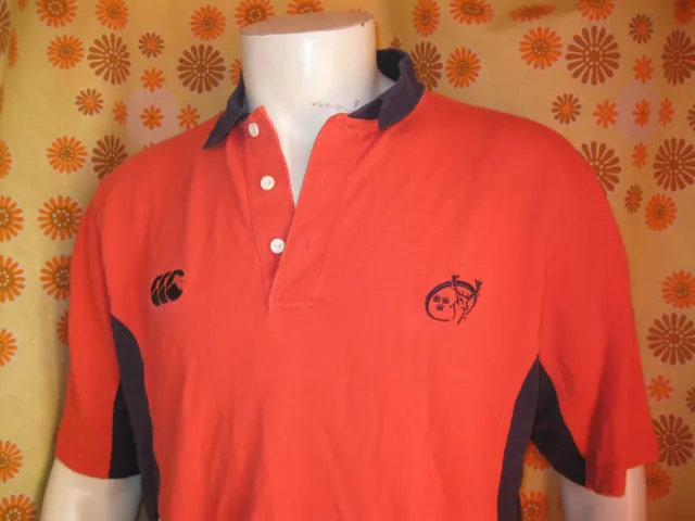 Ancien POLO MAILLOT CANTERBURY OF NEW ZEALAND MUNSTER RUGBY XV TM Irland Shirt