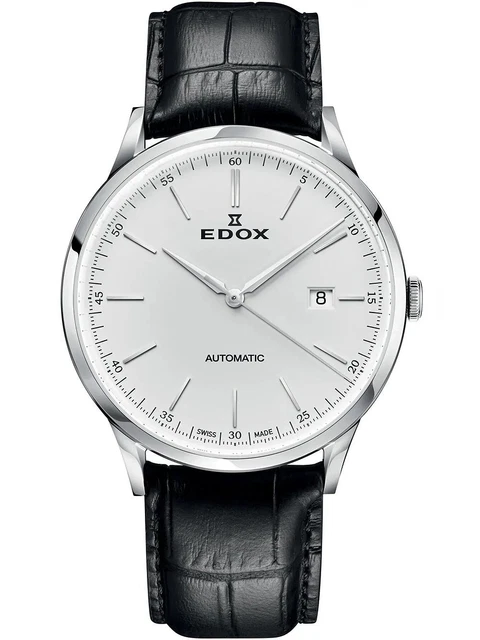 Edox 80106-3C-AIN Les Vauberts Automatico Orologio Uomo 42mm 5ATM