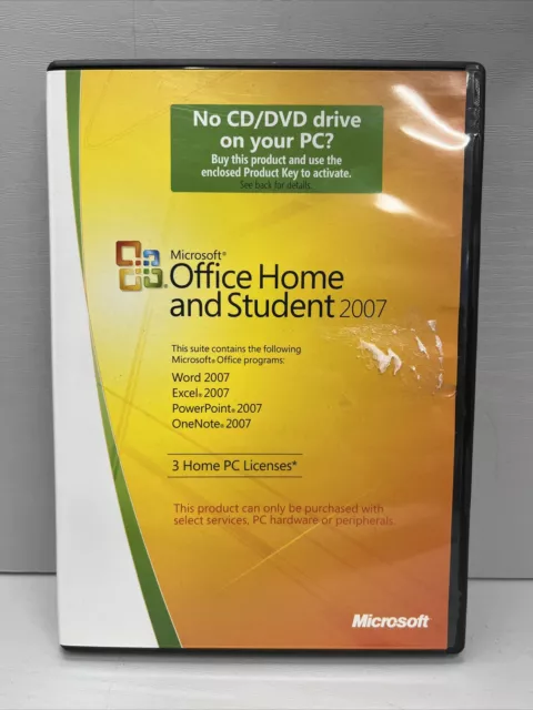 Microsoft Office Home And Student 2007 - 3 Home PC License With Key