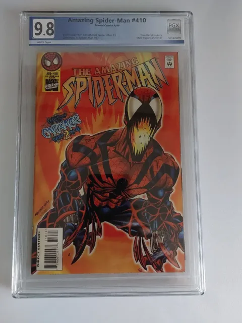 The Amazing Spider-Man #410 PGX 9.8 white pages Carnage Appearance