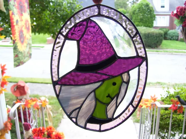 Stained Glass Witch Sun-catcher (Real Glass)