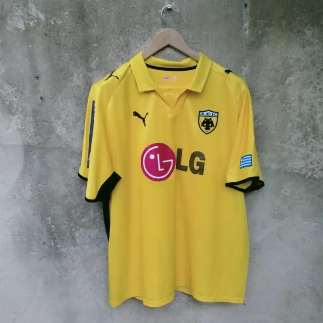 AEK Athens 2008-09 home football shirt / jersey. 2XL mens.