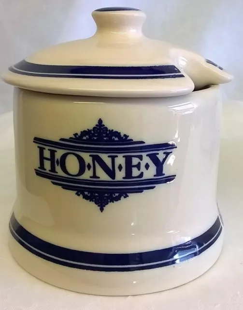 1869 Victorian Pottery Company Honey Jar Or Pot Blue