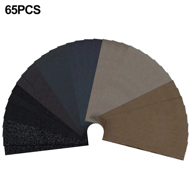 65PCS Sandpaper Set 60-10000 Grit Wet and Dry Sandpaper for Car, Wooden 9*3cm