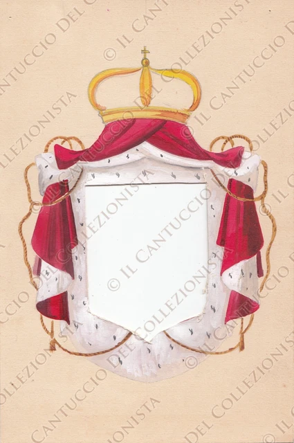 Progetto disegno acquerellato di uno stemma nobiliare Araldica 5/12