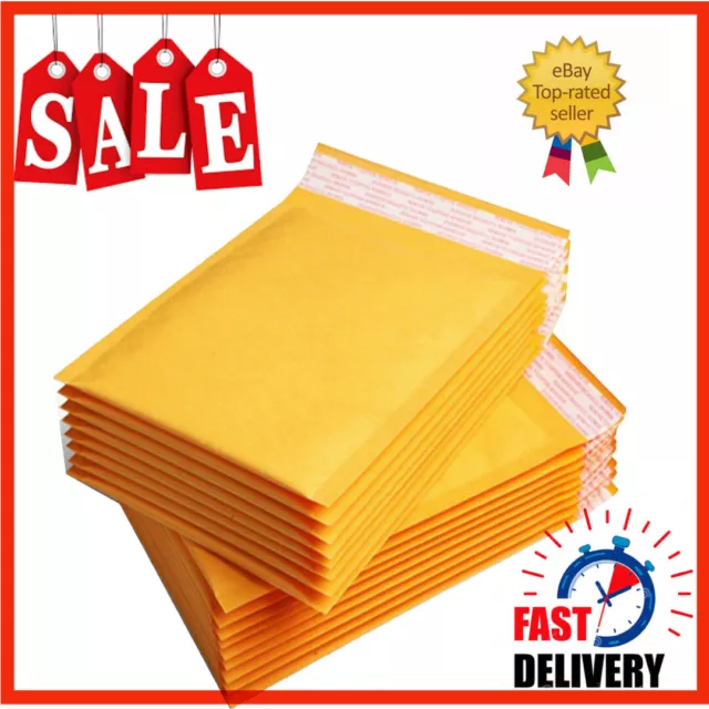 GOLD PADDED BUBBLE ENVELOPES Jiffy BAGS POSTAL WRAP - ALL SIZES