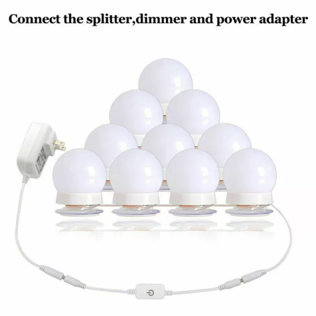 DC 5V Hollywood Style LED Vanity Mirror Lights Kit with 10 Dimmable Light Bulbs