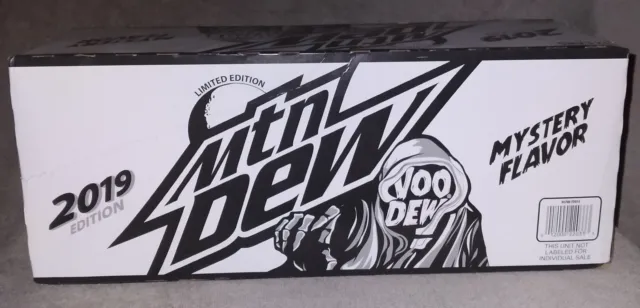2019 Mountain Dew Voodew 12 pk of 16 ounce cans Very RARE black and White box