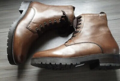 CLARKS AFON LACE Dark Tan Leather 