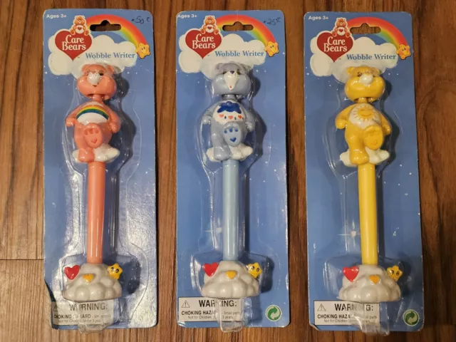 CARE BEARS Wobble Pen Writer Lot Of 3 2003 Grumpy Cheer Bear Funshine Kids 80s