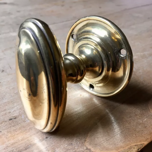Solid Brass Door Knob Handle Vintage Pull Antique Oval GIBBONS WOLVERHAMPTON