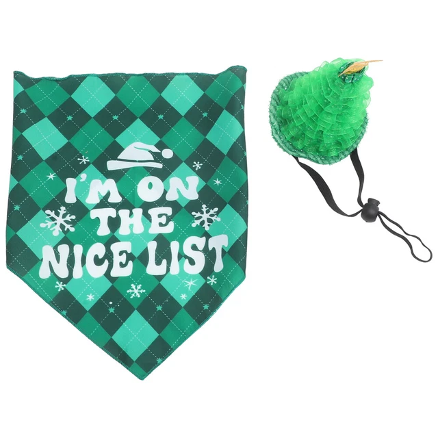 1 Juego de Hermoso Sombrero de Navidad para Mascota con Bandana Estilo de Navidad Disfraz para Mascota Perro