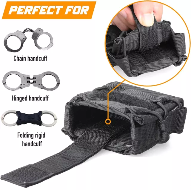 Tactical Handcuff Holster Open Top Handcuff Case Pouch for Molle Vest &Duty Belt 3