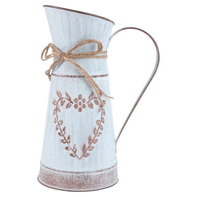 French Flower Jug Iron Pitcher Plant Pot Antique Flower Vase