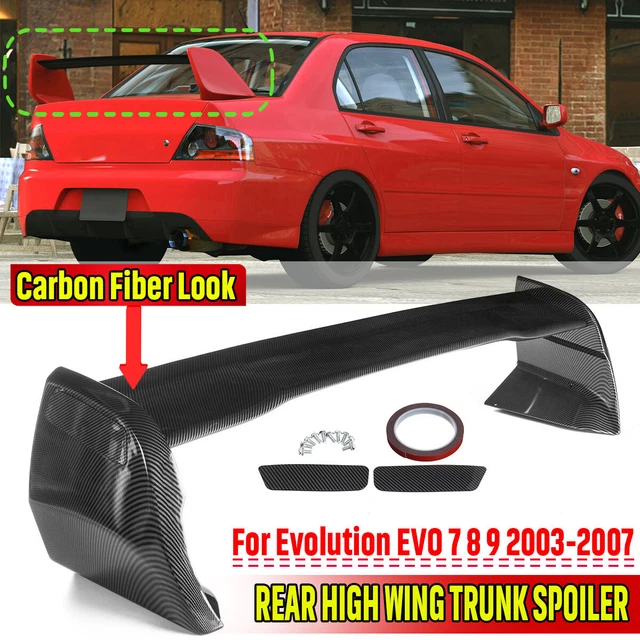 For Evolution EVO 7 8 9 2003-2007 JDM Style Carbon Fiber High Wing Trunk Spoiler For Evolution EVO 7 8 9 2003-2007 JDM Style Carbon Fiber High Wing Trunk Spoiler